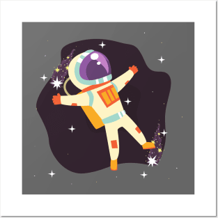 Astronaut dancing in space Posters and Art